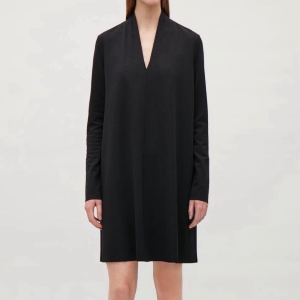 COS Black V-Neck Sheath Dress